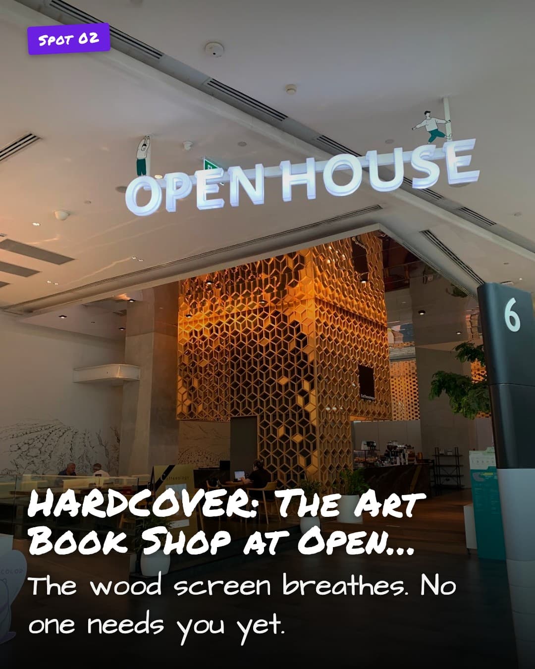 HARDCOVER Art Book Shop wooden screen lobby