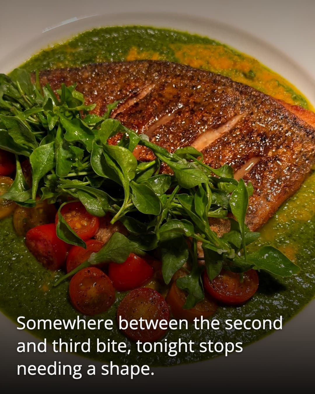Tense seared fish course
