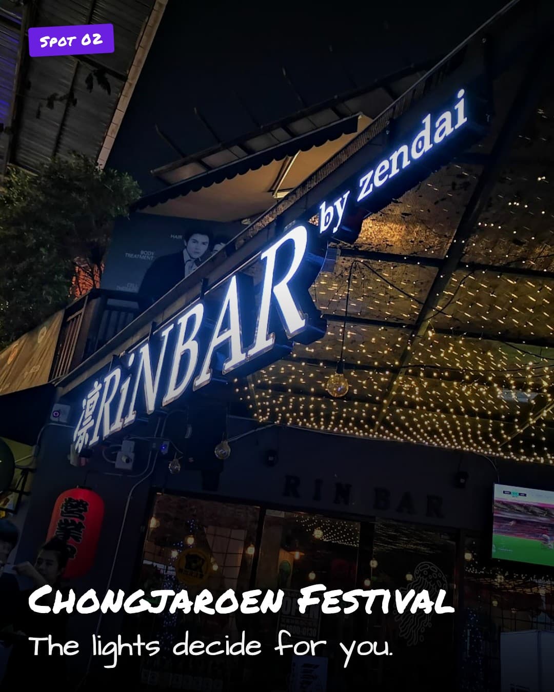 Chongjaroen Festival lit sign