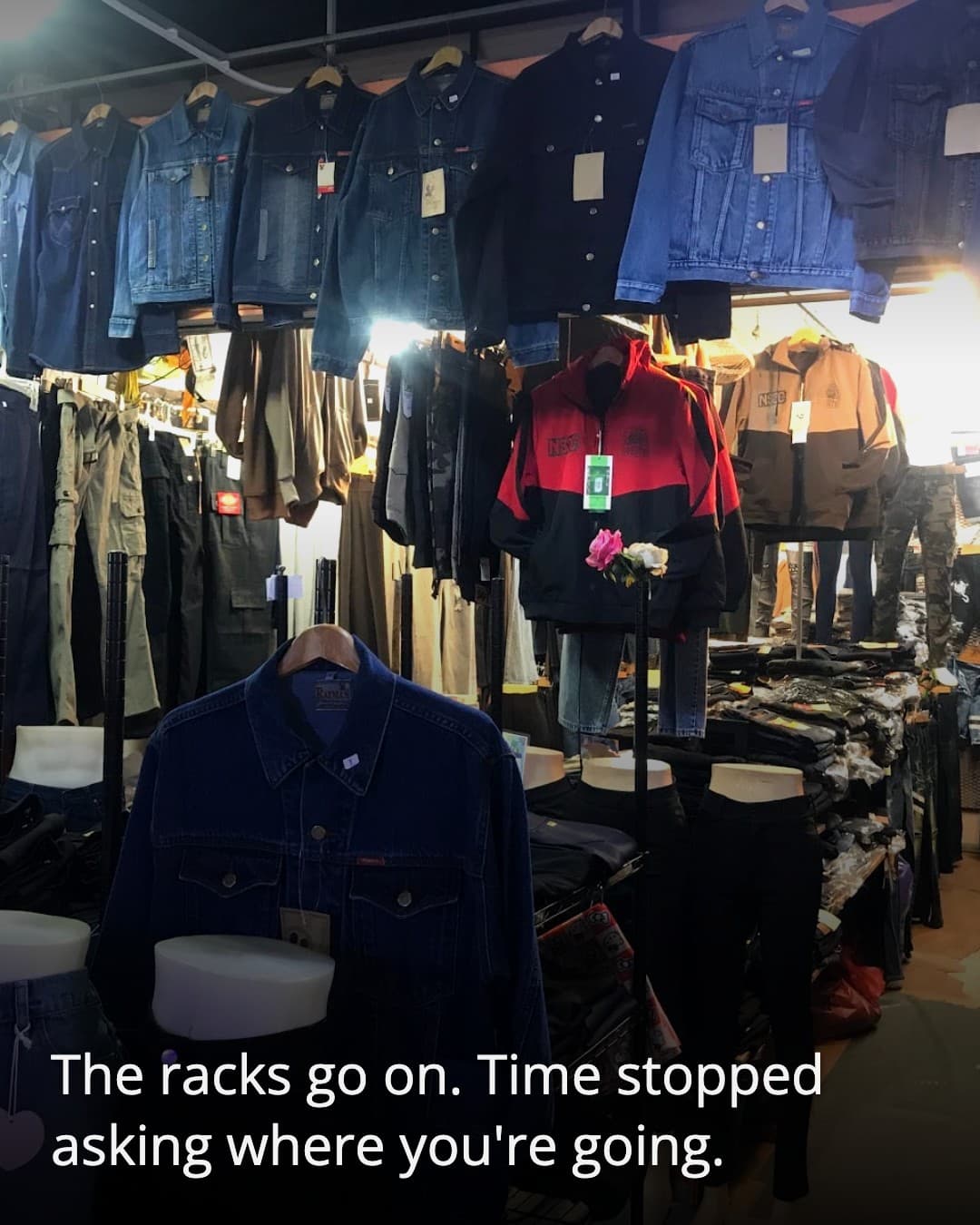 V Market clothing racks