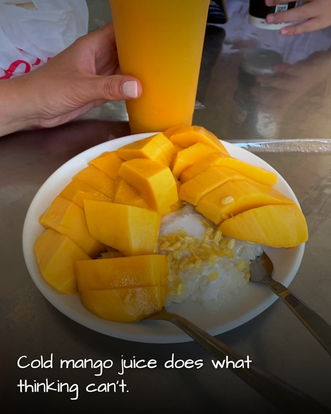 Toi's Mango Sticky Rice mango juice