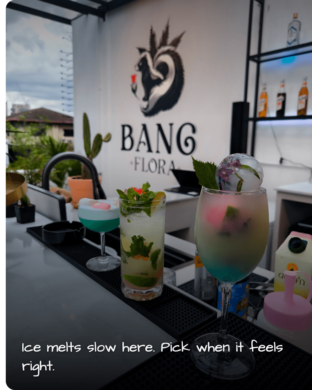 Rooftop Bar by Bang Flora frozen flowers