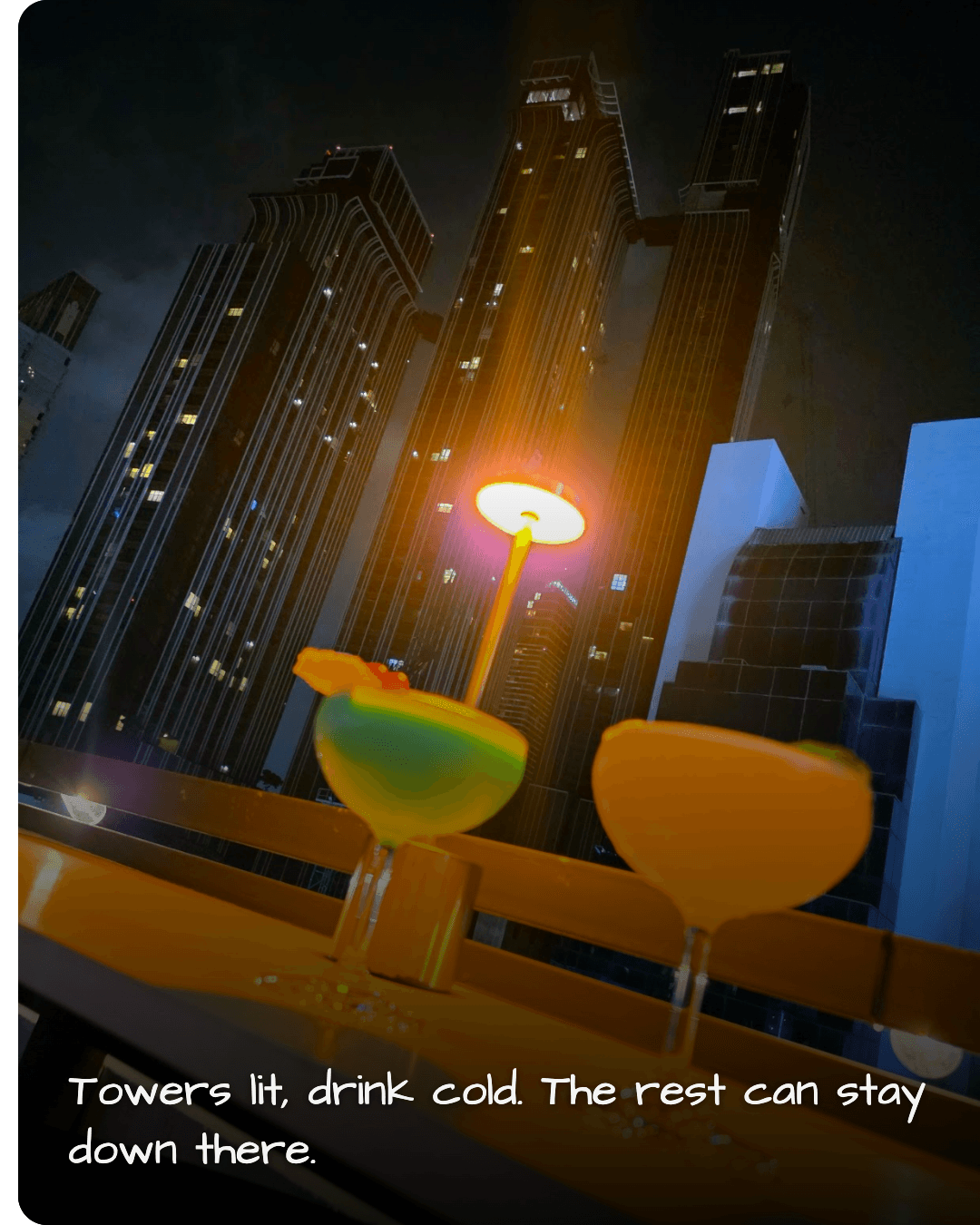 Rooftop Bar by Bang Flora ledge cocktails
