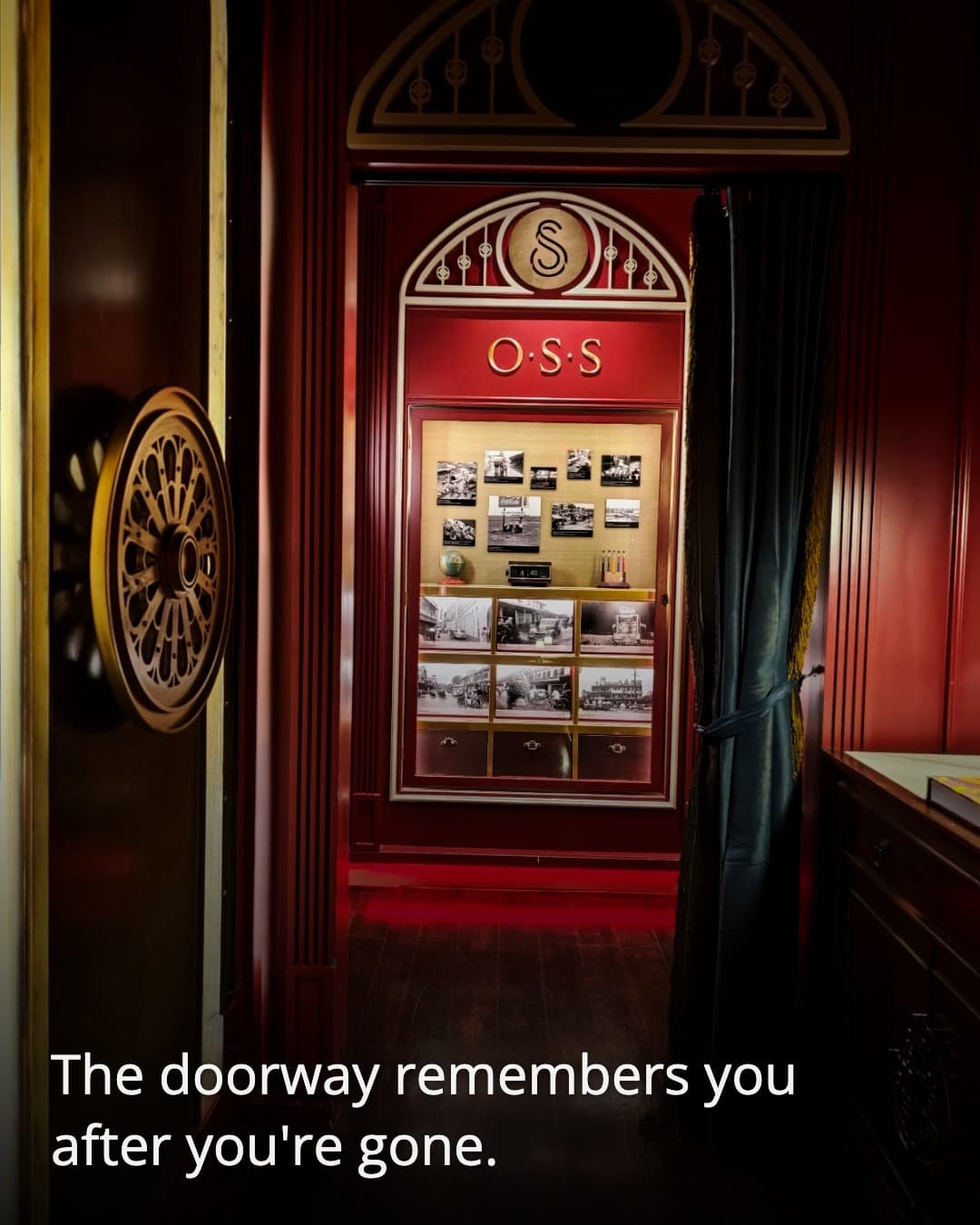 The O.S.S Bar entrance glow