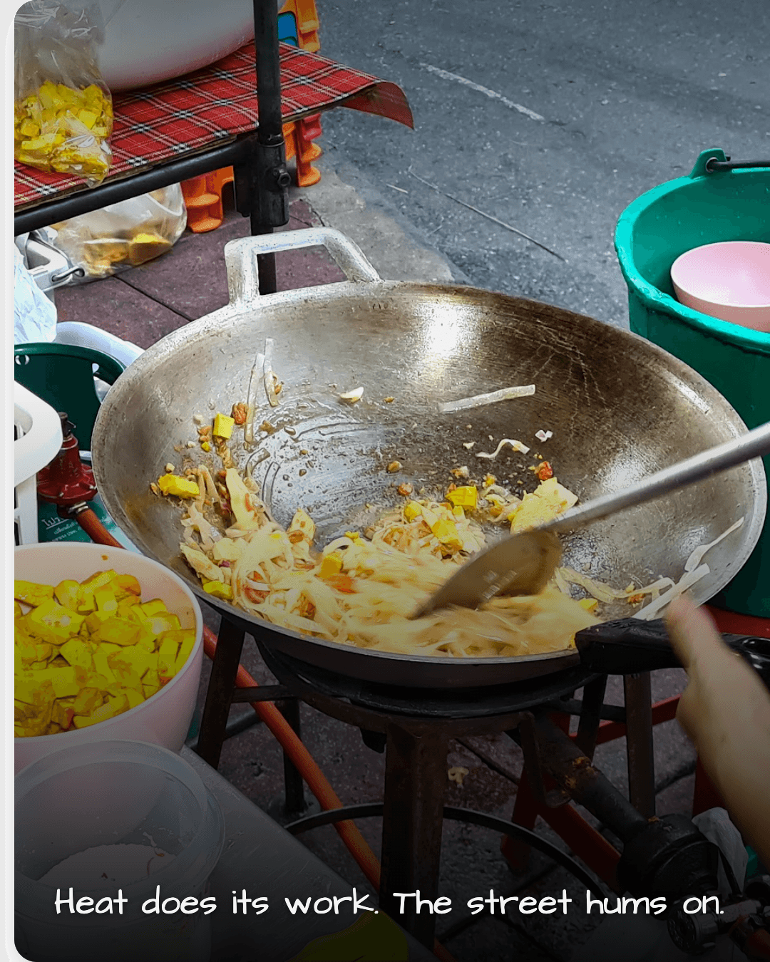 Joom Silom Sticky Rice pad thai wok