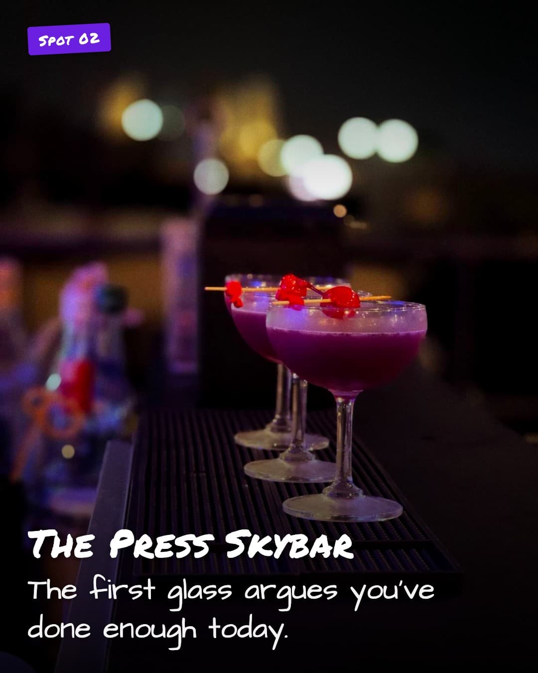 The Press Skybar cocktails