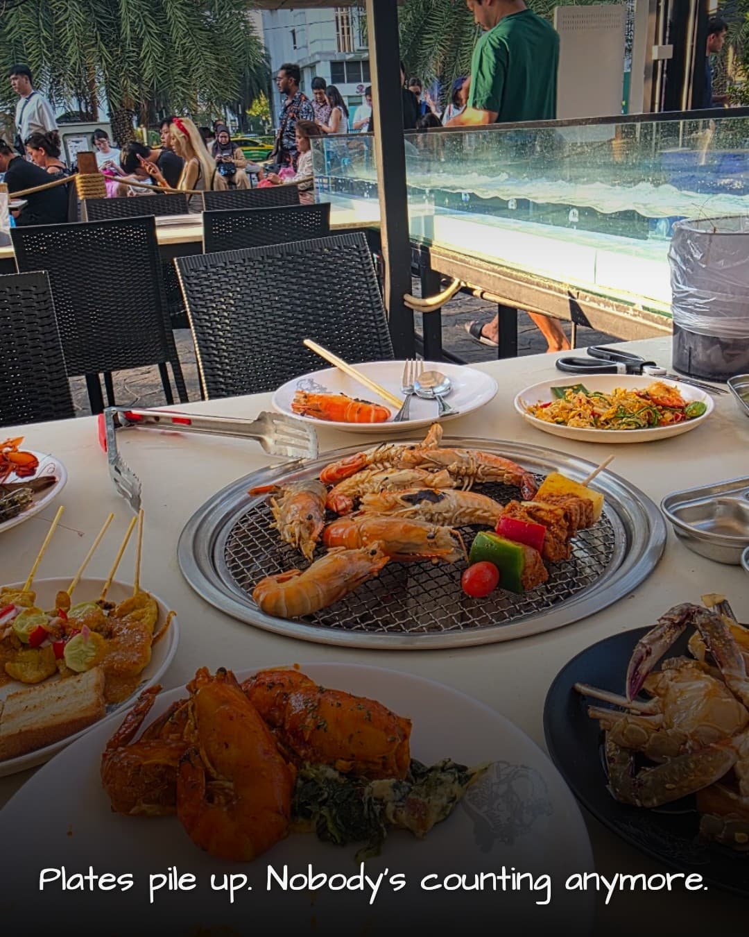 Kodtalay Seafood Buffet grilled seafood table