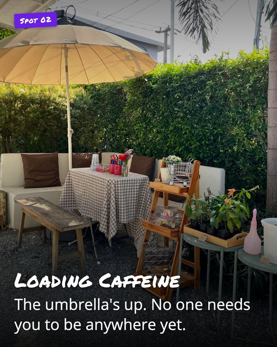 Loading Caffeine courtyard
